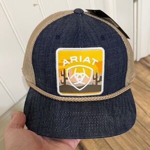 Ariat Denim and Khaki Logo Cap